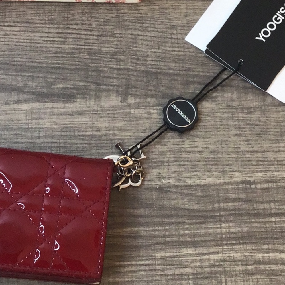 Dior Burgundy Red Card Holder with Box - Picture 13 of 16